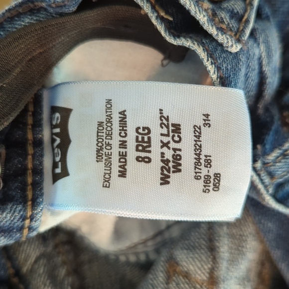 Levi's 514 Straight Leg Jeans with Adjustable Waistband Boys Size 8 24"x22" - Picture 5 of 7